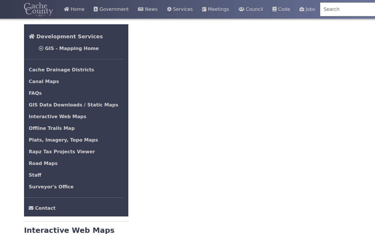 Logan residents directory Cache GIS map layer menu