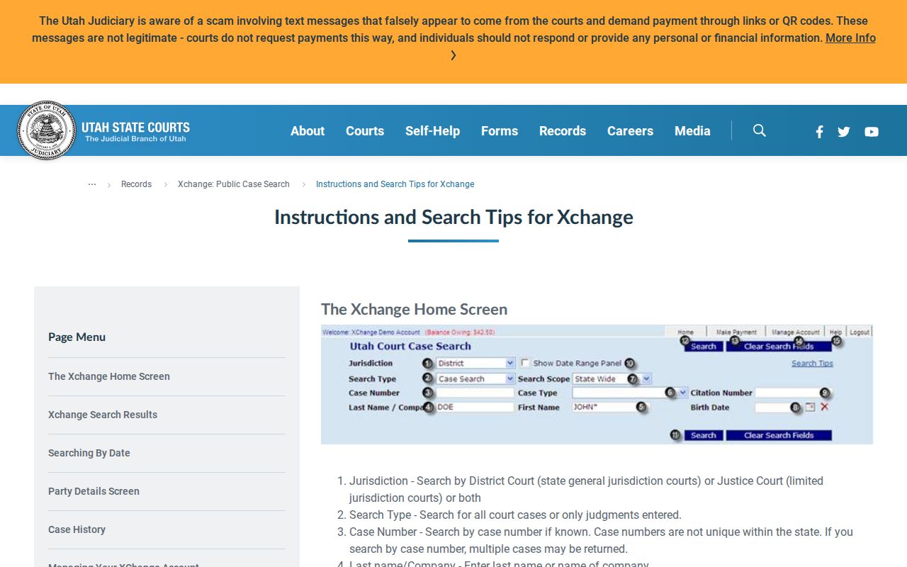 Logan residents directory Utah Xchange search fields