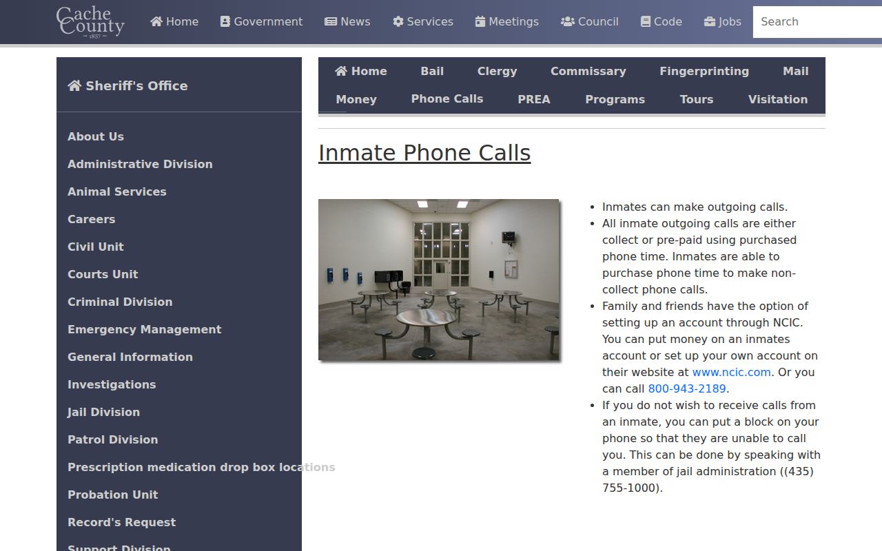 Logan resident lookup Cache County jail roster unavailable notice